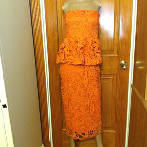 Boutique Jacinta Crochet Peplum Midi Dress